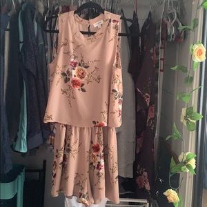 Tan floral romper (s)